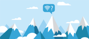 Mountains with wifi icon header